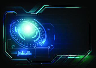 abstract technology background, circular blue target concept