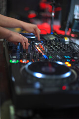 Fototapeta na wymiar DJ mixing console