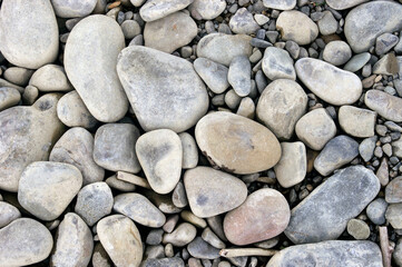 dry stones by the river close-up