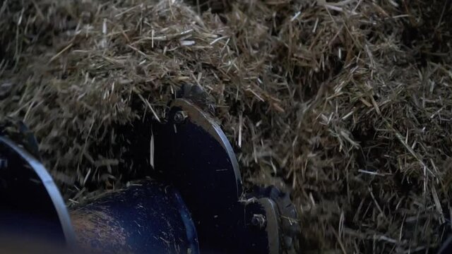 harvest, agriculture, machine, hay, farmland, cattle, business, automatic, view, tractor, ranch, pasture, feeder, farmhand, farmer, country, bovine, straw, stable, row, equipment, silage, farm, dairy,