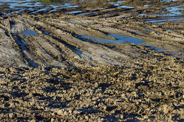 cleaning the bottom of a drained reservoir