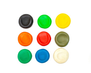 handmade plasticine colorfull shapes and badge templates.
