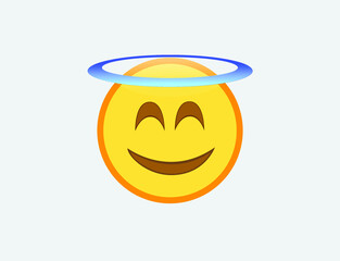 Vector Illustration of Smiling Face with Halo
