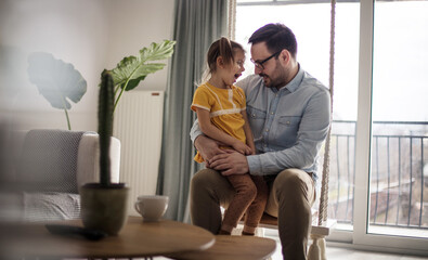 Safety in dad's arms.