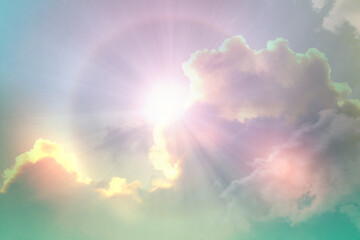 Obraz na płótnie Canvas Abstract colorful sky and sunlight background.