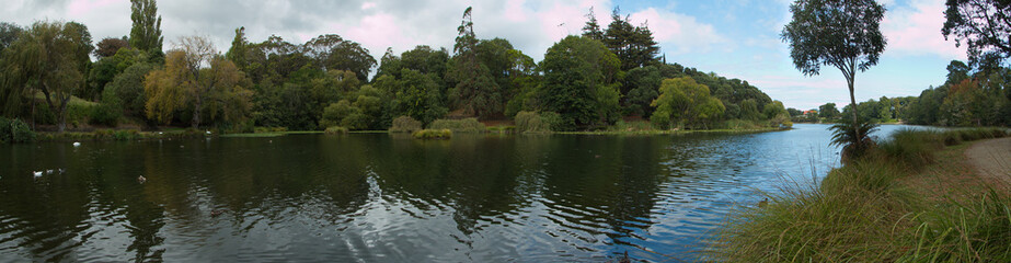 Fototapeta na wymiar Victoria Lake Reserve in Whanganui,Manawatu-Wanganui Region on North Island of New Zealand 
