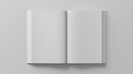 Blank book template for presentation. 3D rendering.