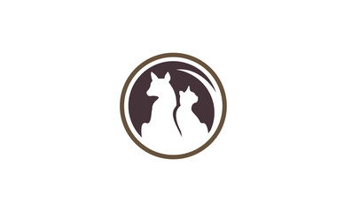 Dog and Cat Pet Shop Vector Logo Template. This logo could be use 
as logo of pet shop, pet clinic, or others
