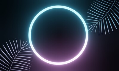 
ネオン背景3DCGイラスト画像