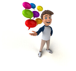 3D cartoon character fun teenager