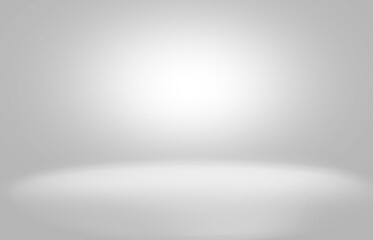 Abstract gray studio gradient wall and floor background in empty room with light