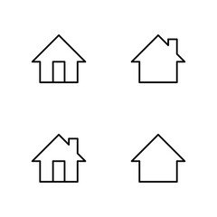 Fototapeta premium House Home Line Vector Icons. Editable Stroke