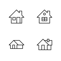 House Home Line Vector Icons. Editable Stroke