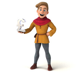 3D Illustration of a medieval historical character