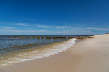 Sylt - View to Spur dykes  nearby Kampen Cliff Beach  / Germany