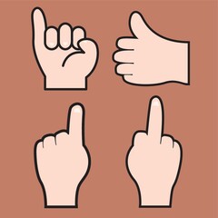 Set of hand gesture icons