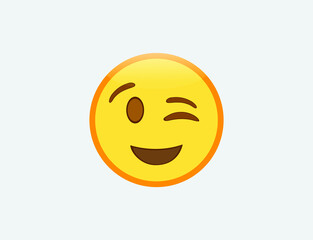 Vector illustration of Winking Face