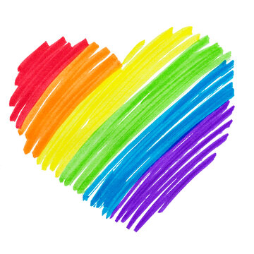 Rainbow heart isolated on a white background. LGBT concept