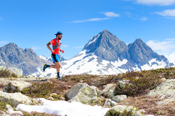 An ultra trail running athlete man during a workout