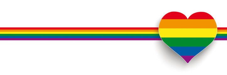 White Big Heart Rainbow Stripes Header 2