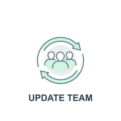 Team work partnership in collaboration strategy. Refresh team interaction. people with arrow reload for reorganization group. Update team icon. Vector illustration. Design on white background. EPS 10
