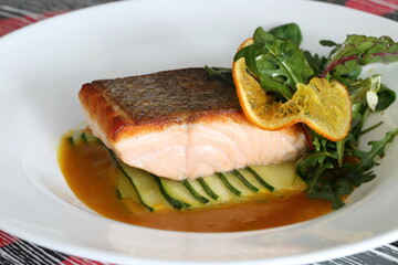 grilled salmon steak