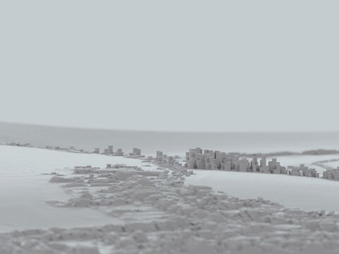 voxels landcape computer generated illustration