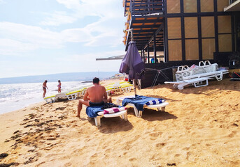 Крым Эллинги пляжи вид из окон отелей на море