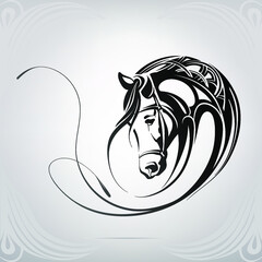 Vector silhouette of a horse's head
