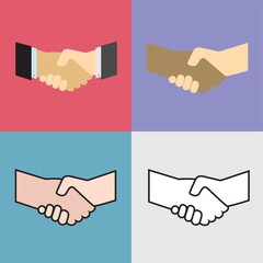 Set of shaking hands icons