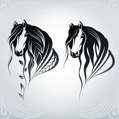 Vector silhouette of a horse's head