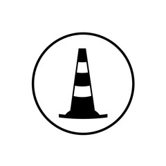 Traffic cone simple icon. Simple design style modern vector illustration. Isolated on stylish. Simple long shadow icon. Elements in flat design.