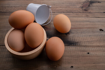 egg on wood background, fresh egg
