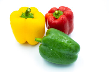 sweet pepper on white background, paprika
