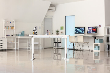 Interior of modern scientific laboratory