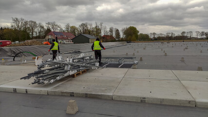 Solar panel mounting structure installation