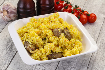 Rice with Chicken hearts