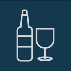 Wine bottle and glass