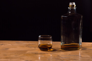 glass of whiskey and cigar