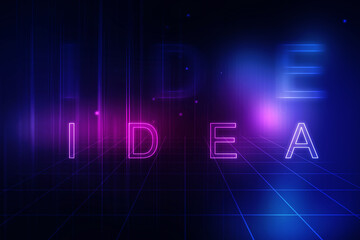 2D illustration Idea against abstract technology background