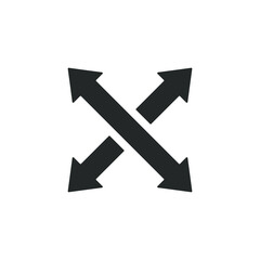 Simple icon of a arrow with fill color style design