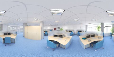 spherical panorama of the interior, 3D illustration