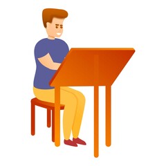 Painter boy icon. Cartoon of painter boy vector icon for web design isolated on white background