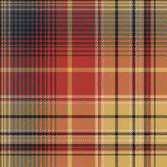 Red blue tartan fabric texture seamless pattern. Vector illustration.