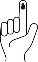 finger and blood icon. blood test icon