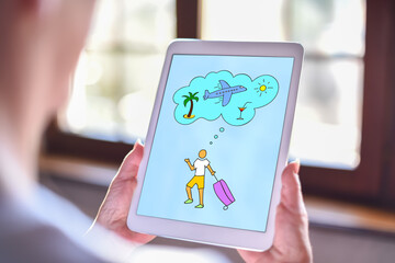 Vacation concept on a tablet