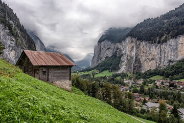 Lauterbrunnen valley in Switzerland 