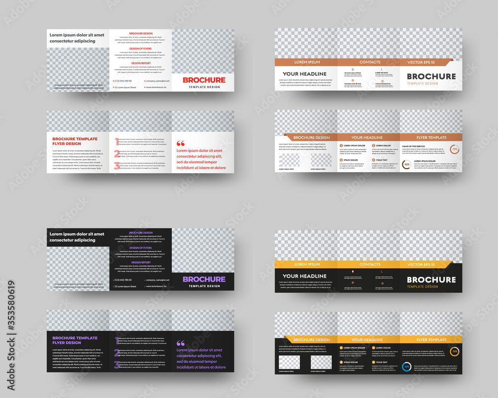Poster layout of a white and black vector trifold with text and description, square business brochure with 