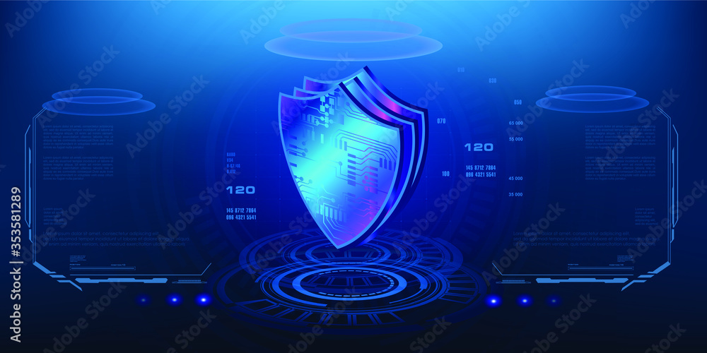 Fototapete innovative concept digital data protection, privacy system and security of your personal data in sty