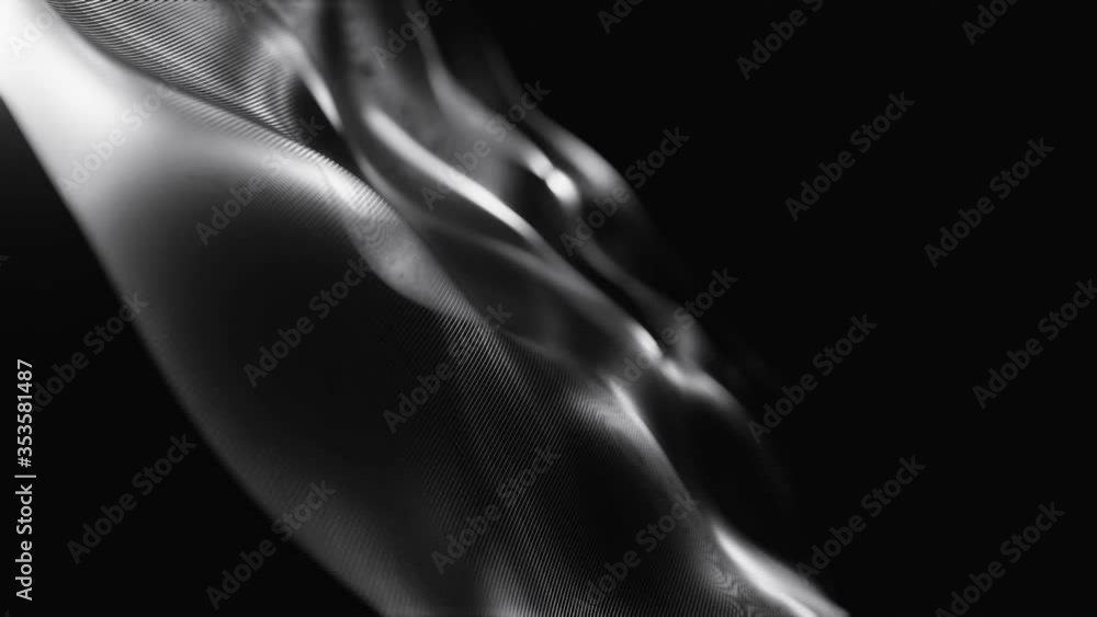 Poster abstract futuristic digital wave of particle technology dark blurred background animation 3d renderi